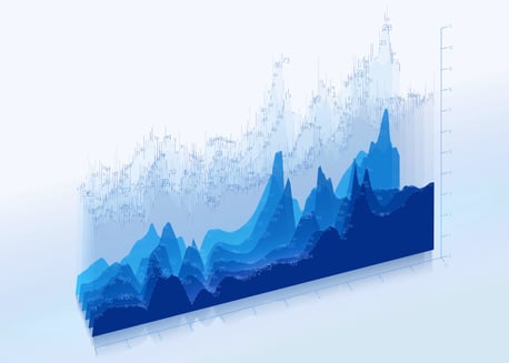Website slant blue graph